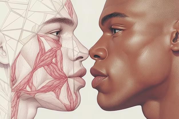 Profissional da saúde estudando mapa de anatomia facial para aplicação de toxina botulínica e preenchimento